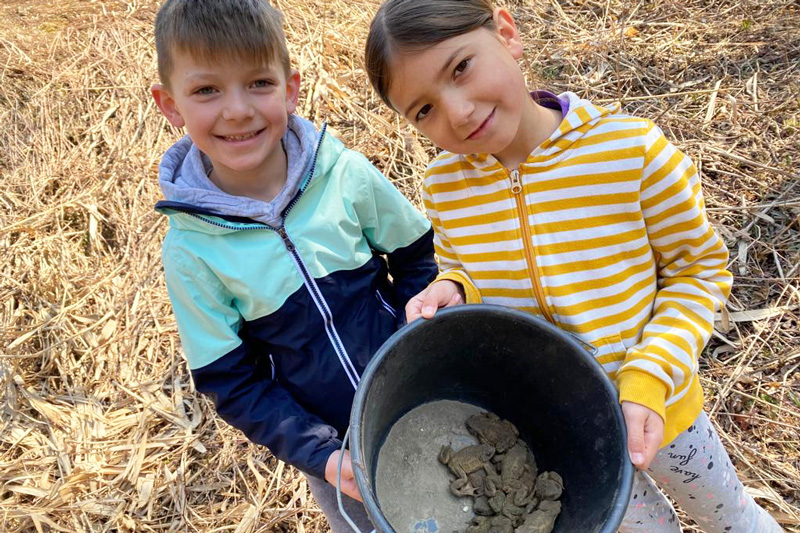 Juliane und Noah lernen an der B 83 in Wernberg hautnah die Naturzusammenhänge kennen. Seitens des Landes und Naturschutzes wird eine „Jahrhundertchance“ vertan.