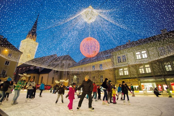 Villach ist Kärntens gefragte Weihnachtshauptstadt – die Lichtkünstler des ETK-Profiteams tragen wesentlich dazu bei. Foto: ETK