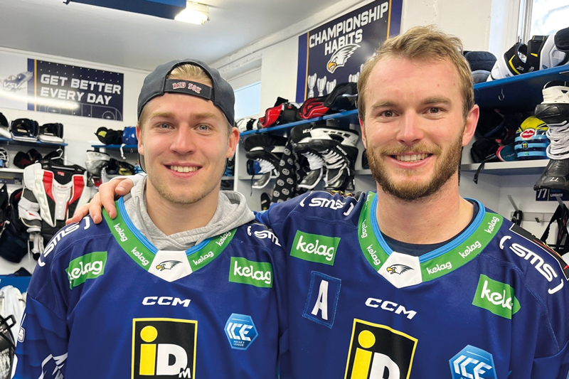 Alexander Rauchenwald und Benjamin Lanzinger spielen nun wie einst ihre Väter in der Kampfmannschaft des VSV.
Foto: Kohlmayer/VSV