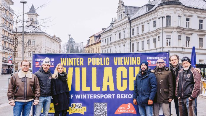 Villachs Stadtmarketing organisiert mit Partnern ein cooles Public-Viewing während der Olympischen Winterspiele. Foto: Stadtmarketing/Marta Gillner